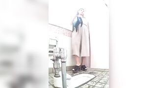 Pretty Latina babe caught pooping
