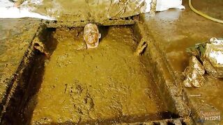 Betty submerges in cowshit while masturbating