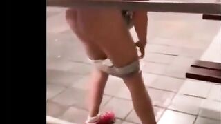 Drunk Russian girl shitting in the public