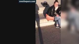 Drunk girl shitting outdoor