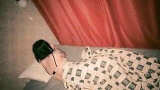 Girl making mess in the bed