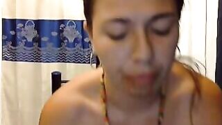 Hot mommy with huge tits shit licking