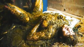 Sexy babe Lyndra covered in Cowshit
