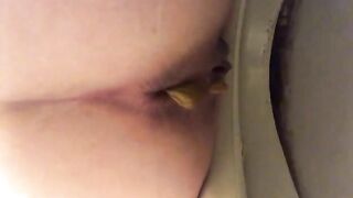 Pink asshole and yellow poop