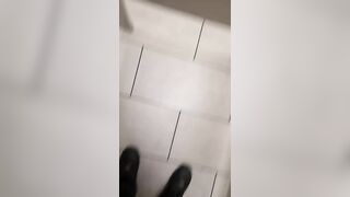 Lovely amateur milf in glasses pooping