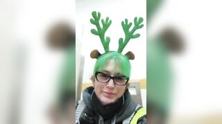 Lovely amateur milf in glasses pooping