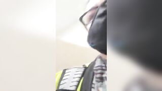 Woman in fishnet stockings has an ass full of shit