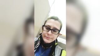 Woman in fishnet stockings has an ass full of shit