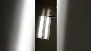 Blonde nerdy milf in glasses pooping at home