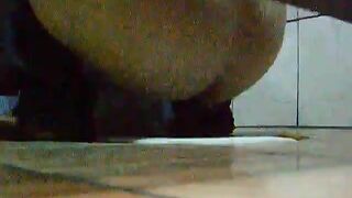 Amateur girl and dirty poop