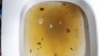 Dirty bitch showing her messy poop