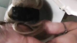 Eating shit from the toilet