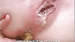 Creamy poop from sexy horny lady