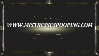 Skinny brunette girl gets naked for pooping