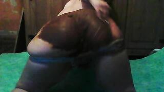 Smearing ass with dark shit