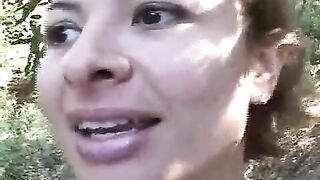 Amateur lady pooping in the forest