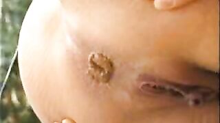 Blonde hot teacher closeup poop