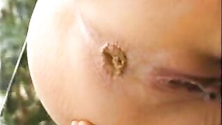 Blonde hot teacher closeup poop