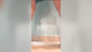 Stunning blonde babe showing her tasty ass and pussy