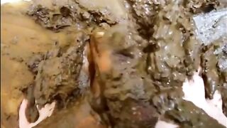 Lady playing with feet and shit