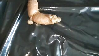 Mature fat pussy lady poops