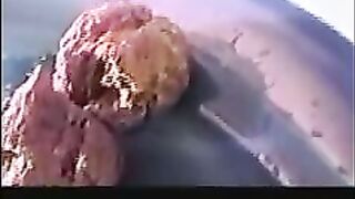 Dirty horny brunette girl pooping