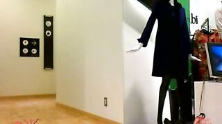 Dirty hairy Asian girl poop and piss