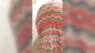 Girl squats to take a massive shit on tile floor