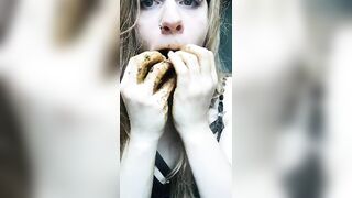 Licking her poop covered panty