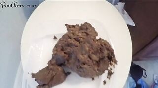 Pretty mushy hard poop closeup