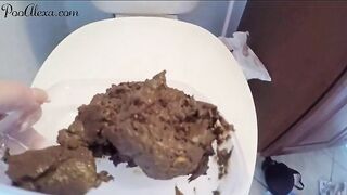 Pretty mushy hard poop closeup