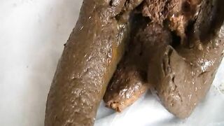 Cleaning her tight asshole