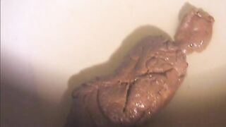 Hairy girl and sexy poop