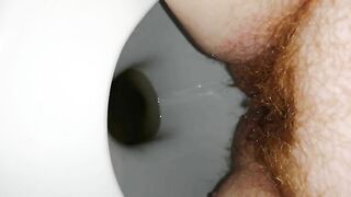 Hot hairy lady piss and poop closeup