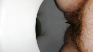 Hot hairy lady piss and poop closeup