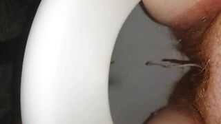 Redhead amateur lady with thick fat hairy pussy pooping