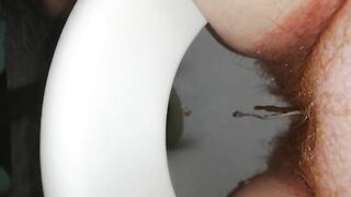 Redhead amateur lady with thick fat hairy pussy pooping