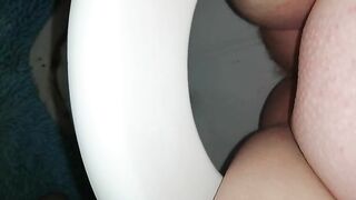 Pretty amateur lady with fat pussy poop teasing