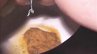 Woman on her period shitting closeup