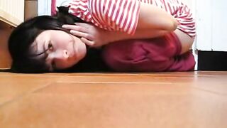 Cute brunette teen showing her dark pooping asshole