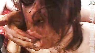 Naughty lesbians enjoying hot scat lesson