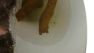 Hairy pussy and hard turds