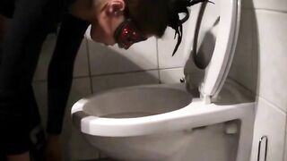 Dirty lady puking and pooping