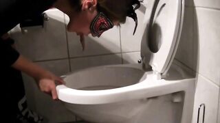 Dirty lady puking and pooping