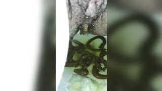 Very shitty hairy ass and dirty poop