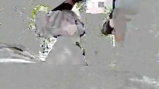 Blonde girl enjoying scat fuck in the graveyard