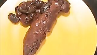 Amateur brunette lady and hot poop