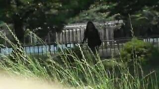 Chubby ass girl and outdoor poop