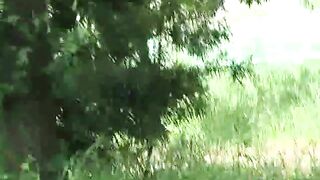 Chubby ass girl and outdoor poop