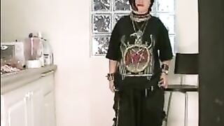 Sexy gothic babe and hot poop